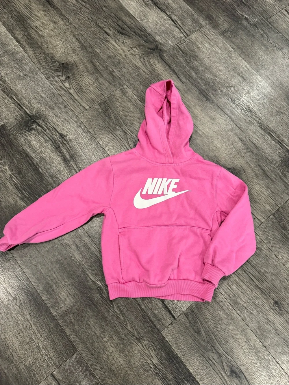 Nike Kids Pink Pullover Hoodie with White Logo